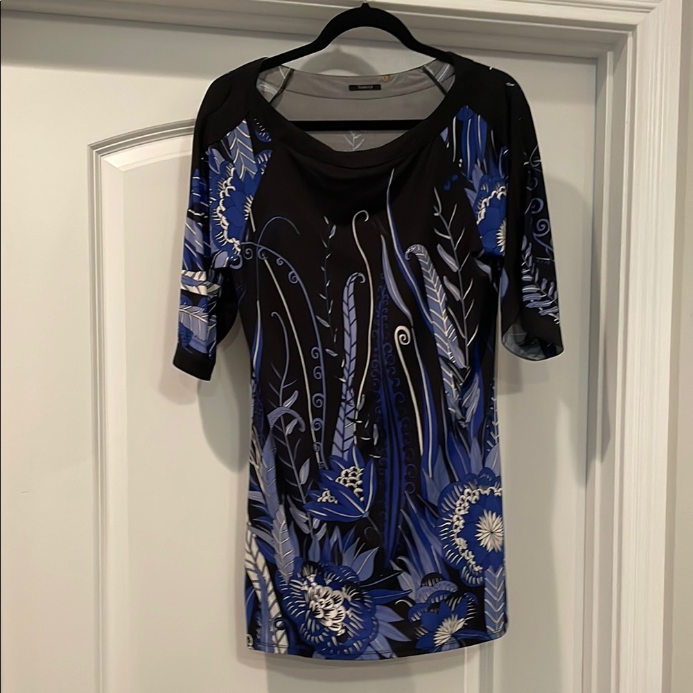 Elegant Black and Blue Women's Top